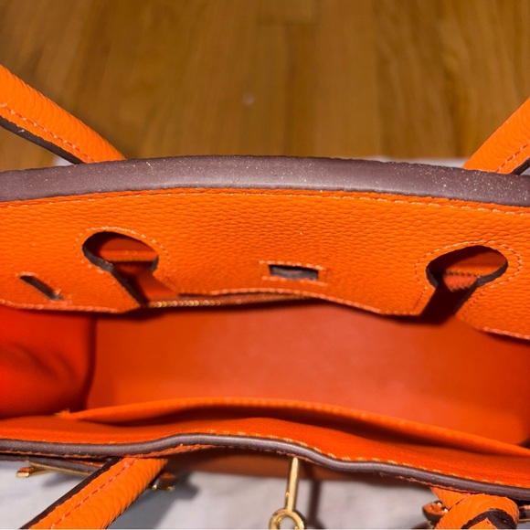 Vibrant Orange Satchel Bag Handbag. Wirkin - Picture 3 of 4
